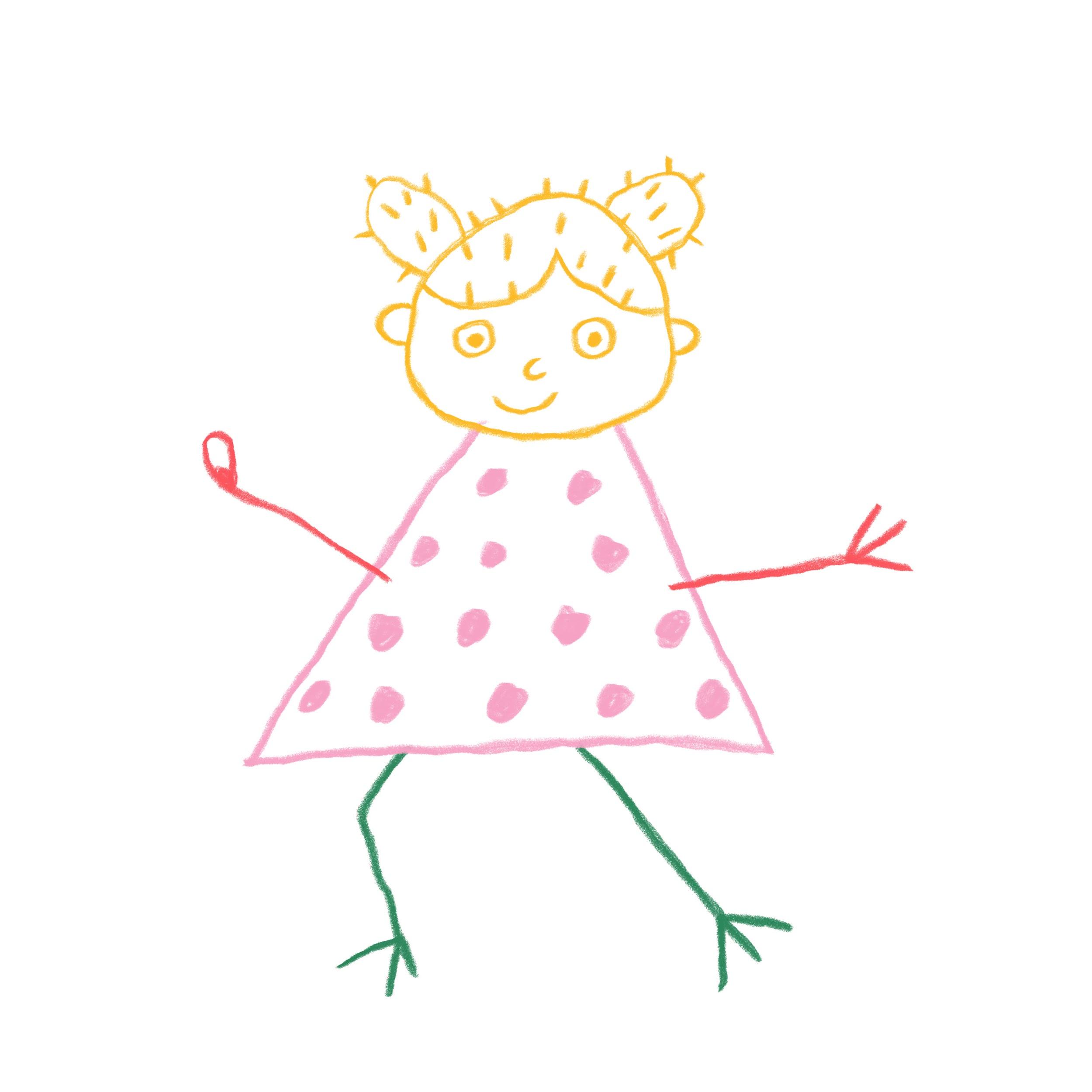 Original childlike drawing of Tera